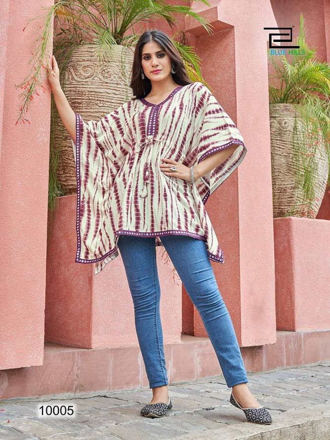 Blue Hills Stare 10 Nx Ethnic Wear Rayon Designer Printed Kaftan Style Collection